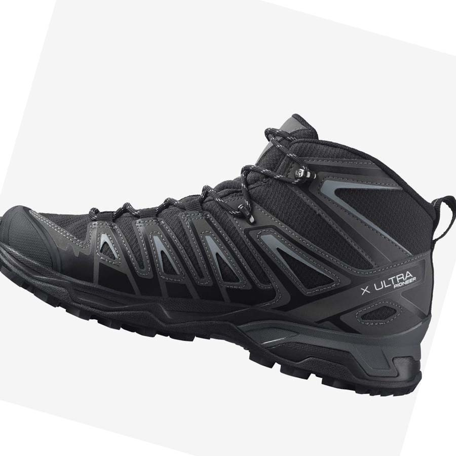 Salomon X ULTRA PIONEER MID CLIMASALOMON™ WATERPROOF Erkek Yürüyüş Ayakkabısı Gri Siyah | TR 3554HAP